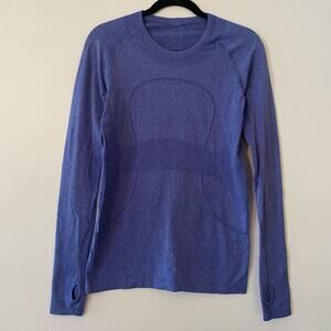 Lululemon Blue Long Sleeve Swiftly Tech Shirt Athletic Workout Women's size 8
